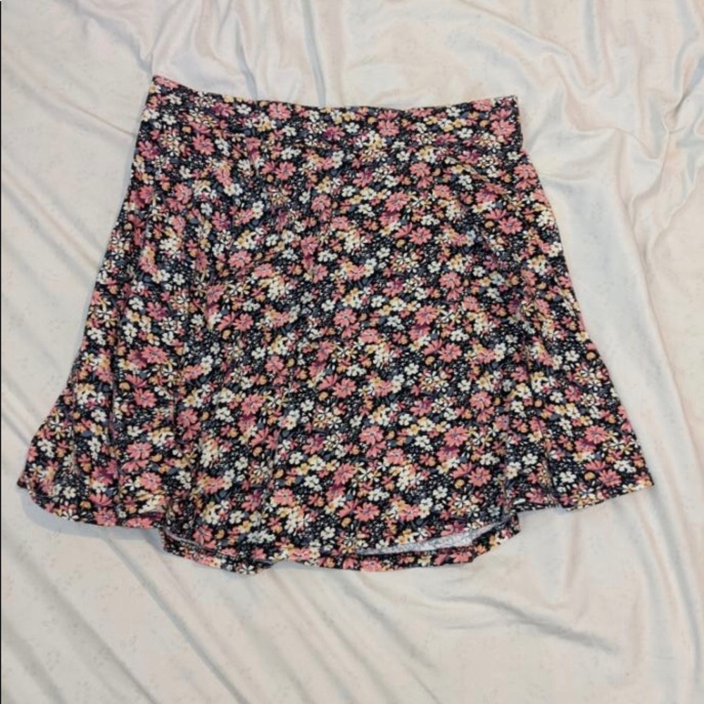 Floral high waisted skater skirt